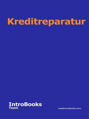 cover image of Kreditreparatur